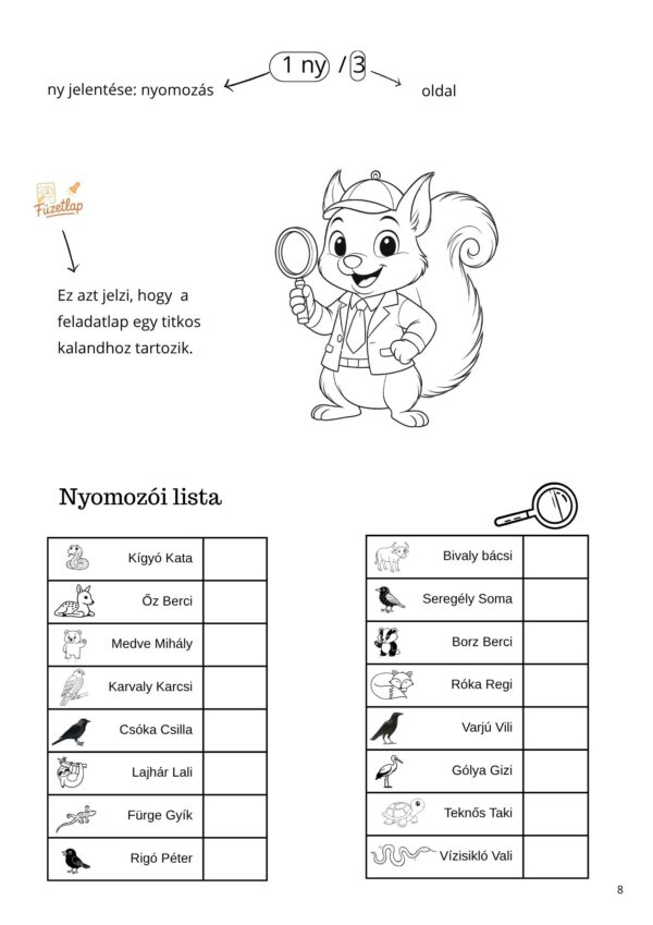 8 Mókus Tomi: A félig eltűnt répatorta rejtélye 3. osztályosoknak nyomozós PDF feladatlapcsomag