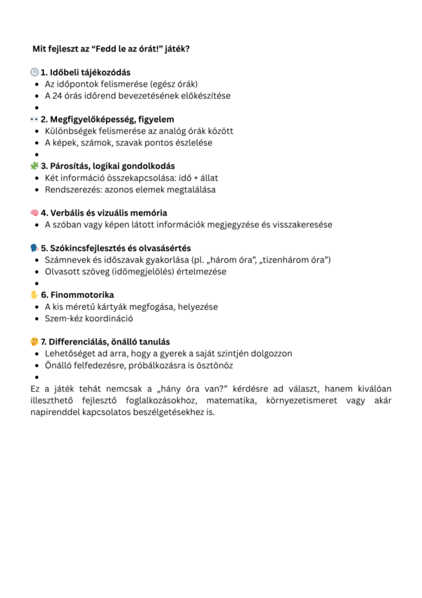 Fedd le az órát! - extra - PDF - feladatlap