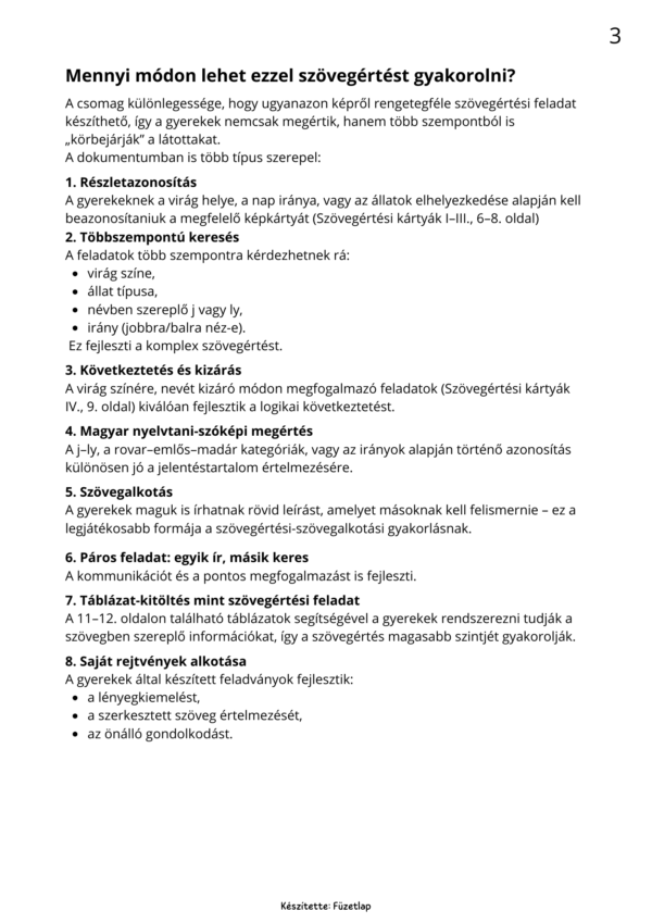 J–LY állatok és madarak – képolvasó feladatlapcsomag (PDF)