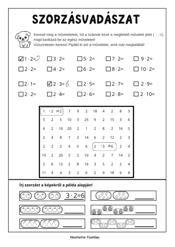 Szorzótábla megértéssel, PDF feladatlapcsomag