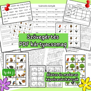 J–LY állatok és madarak – képolvasó feladatlapcsomag (PDF)