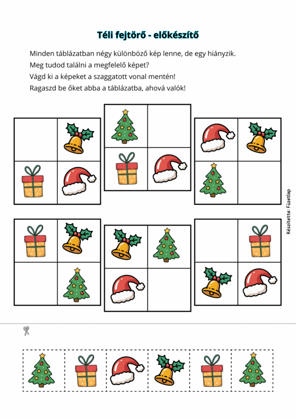4 Téli fejtörő - képes sudoku PDF