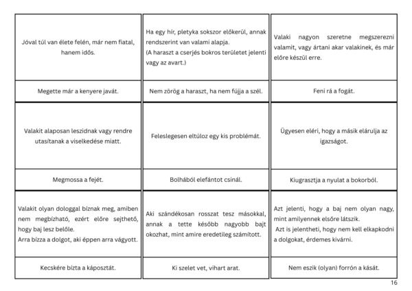 Szólások és közmondások – játékos feladatlapcsomag (PDF)