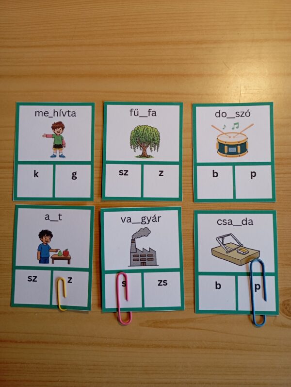 Másképp írjuk, másképp ejtjük – csipeszes kártyagyűjtemény (PDF)