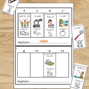 Másképp ejtett szavak helyesírása – vágós–ragasztós feladatlapok (PDF)