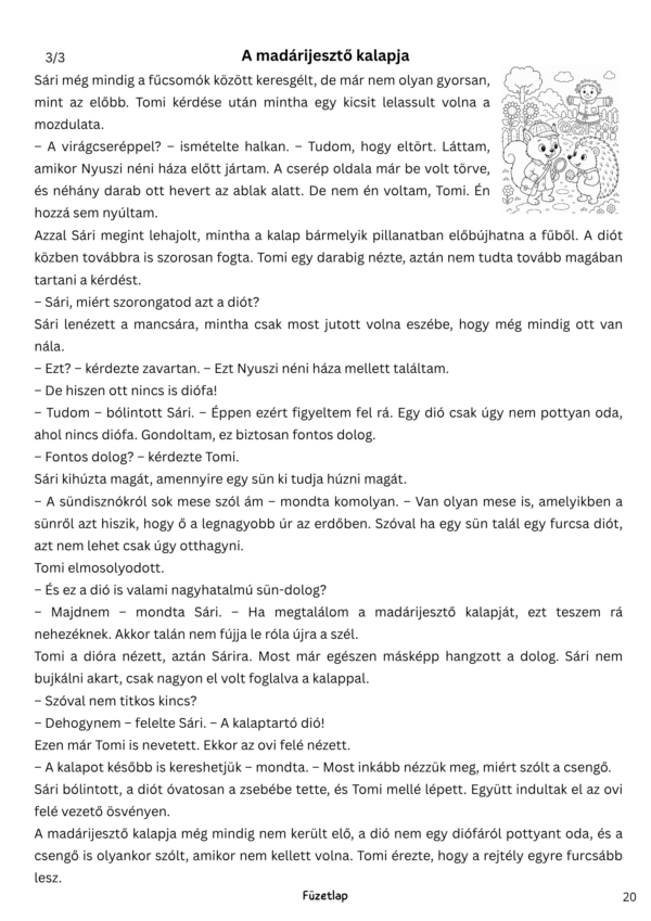 20 3. osztály: Mókus Tomi és az eltört virágcserép rejtélye PDF feladatlapcsomag