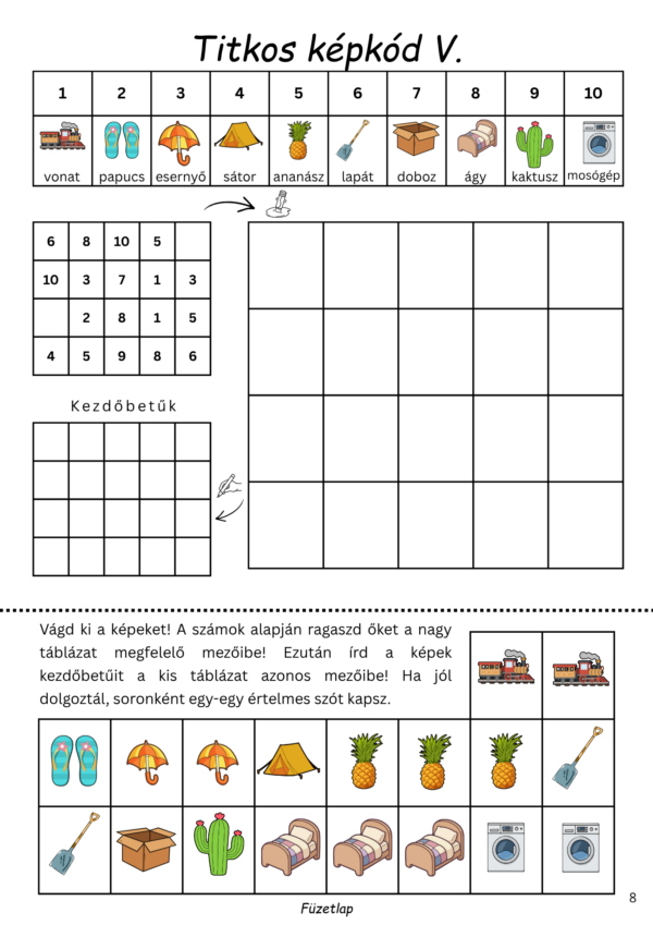 kezdő titkos képkód(4) Titkos képkód számokkal (PDF nyomtatható feladatlap)